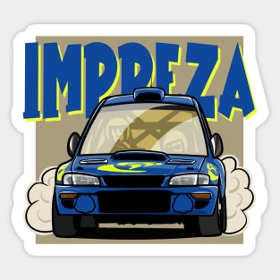 Subie 22B Rally Caricature Sticker